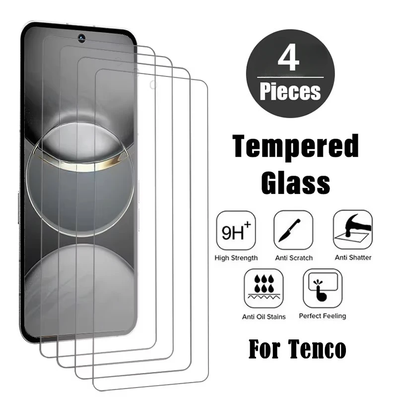 4Pcs HD Tempered Glass for Tecno Spark 30 20 10 Pro Screen Protectors for Tecno Spark 30C 20C 20P 10C GO 2024 Protective Film