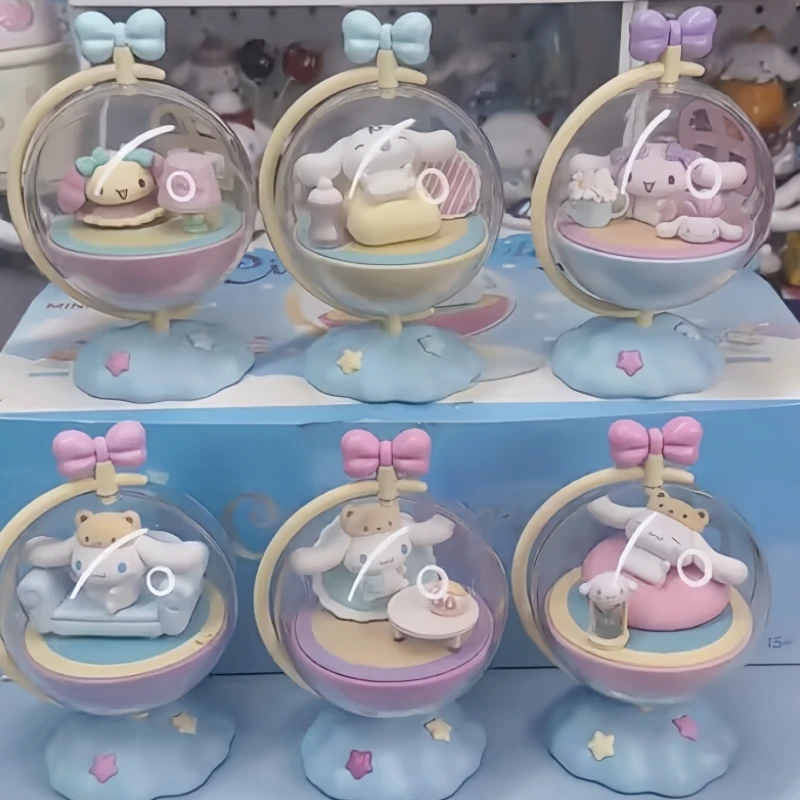

Горячие оригинальные персонажи Sanrio Cinnamoroll, вращающаяся серия Planet, слепая коробка, аниме, экшн-фигурки, украшения, милый подарок для девочки