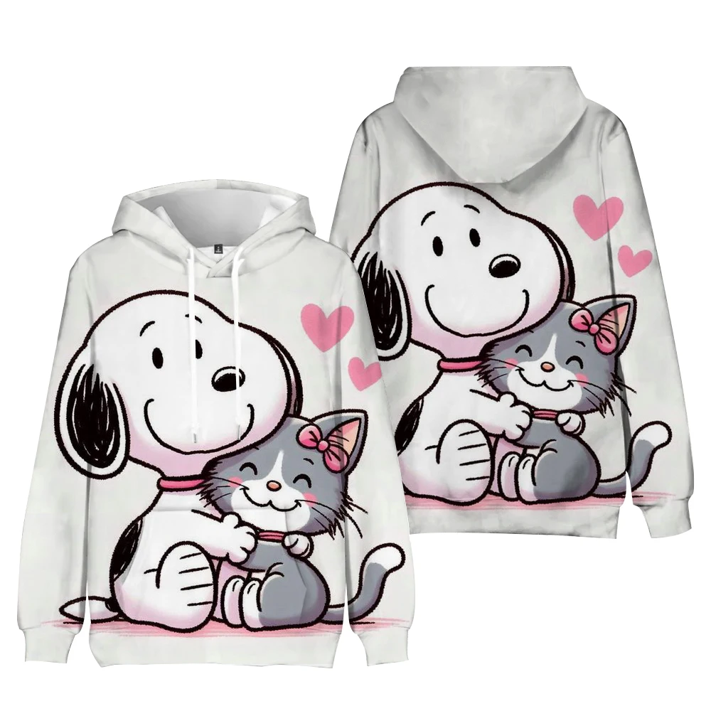 Snoopy Cartoon Anime Women's Hoodie Spring and Autumn Edition Women's Round Neck Hoodie 2024 New Fashion Couple Sportswear Top