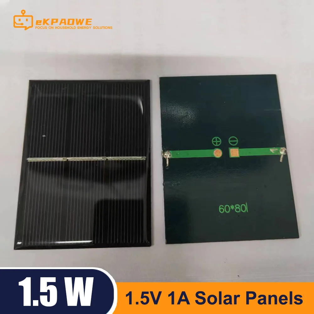 1.5W  Solar Panel 1.5V Glue Dropping Solar Panel Mini Solar Panel DIY Accessories Outdoor Cycle Camping Hiking Travel Solar