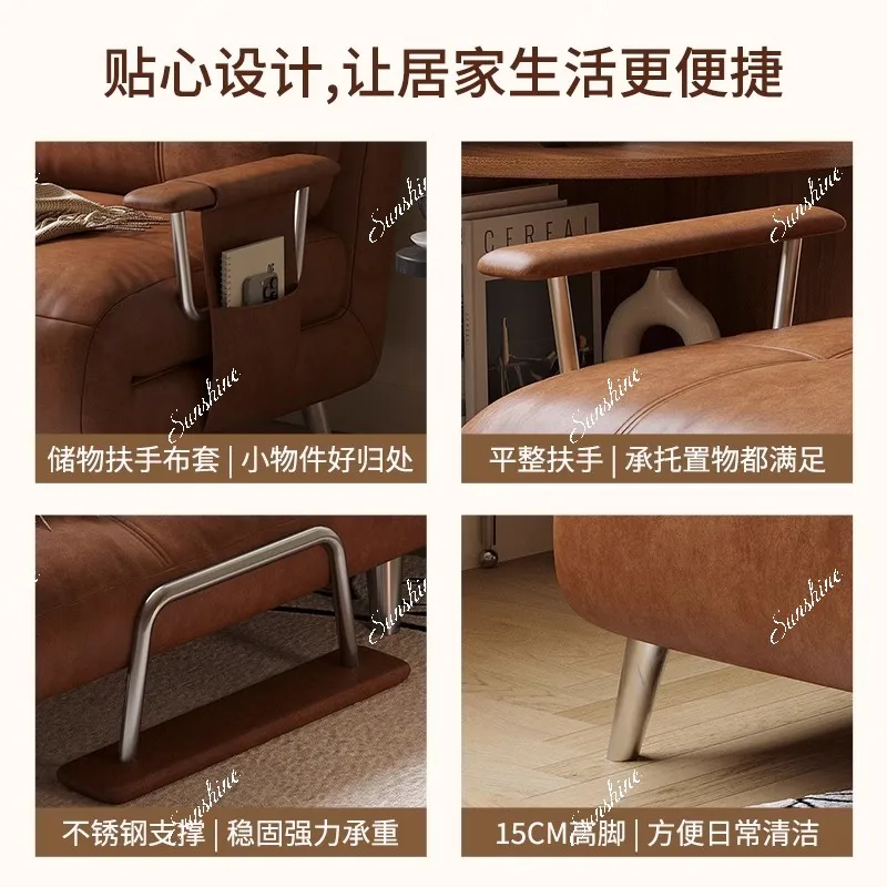 Modern simple small apartment sofa bed folding dual-purpose multi-functional storage retractable single bed