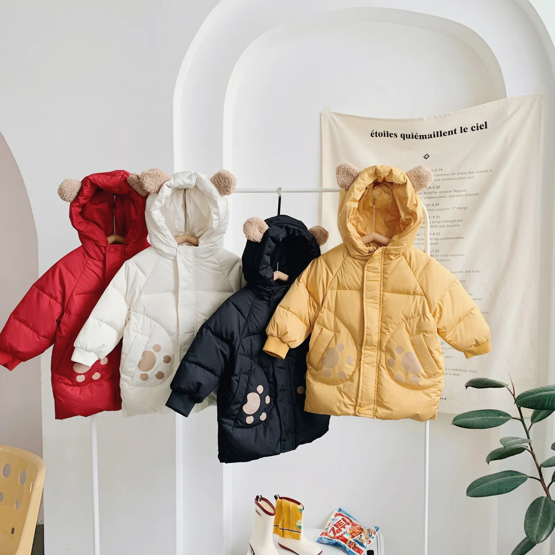 

Children down jacket long autumn winter warm coat in the children's clothing ins down jacket