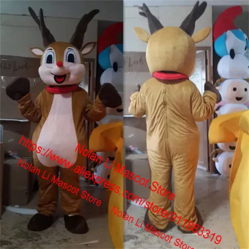 

High Quality Reindeer Mascot Costume Set Birthday Party Adult Size Role Playing Game Cartoon Character Halloween Gift 1041