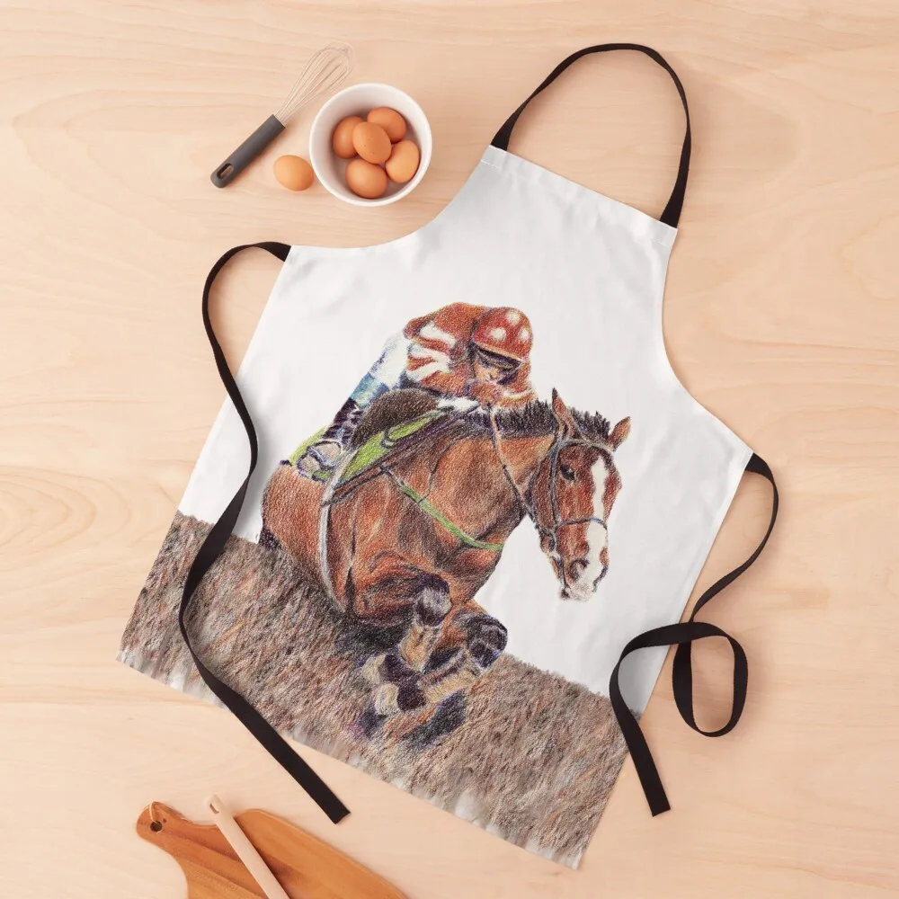 

Florida Pearl racehorse coloured pencil drawing for charity Apron useful gadgets for home Kids Men kitchen Apron