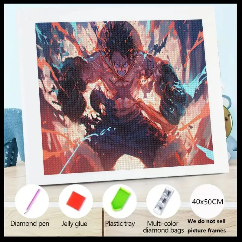 

1 шт. One Piece Monkey D. Luffy 5D Diamond Painting Full Drill Kit, аниме Манга Персонаж Искусство DIY Craft Set для взрослых и подростков, 40 шт.