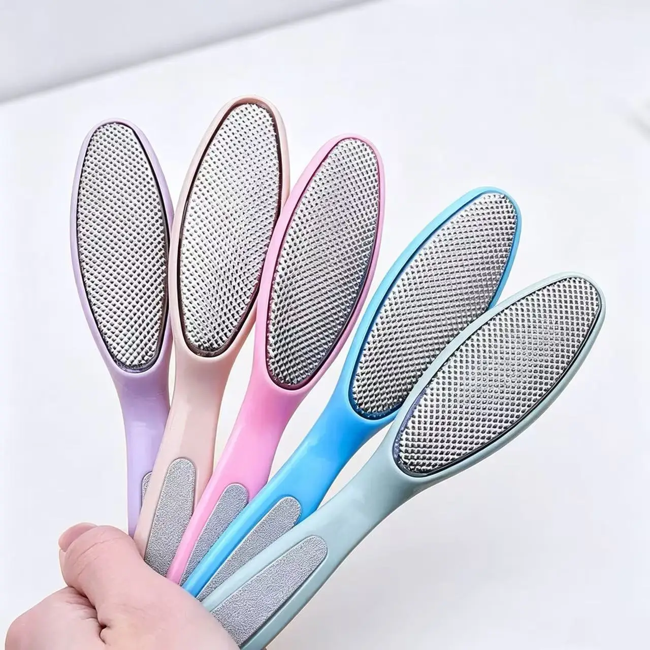 Dual Sided Foot File Callus Remover, Stainless Steel Dead Skin Scraper Random Color Foot Care Tool
