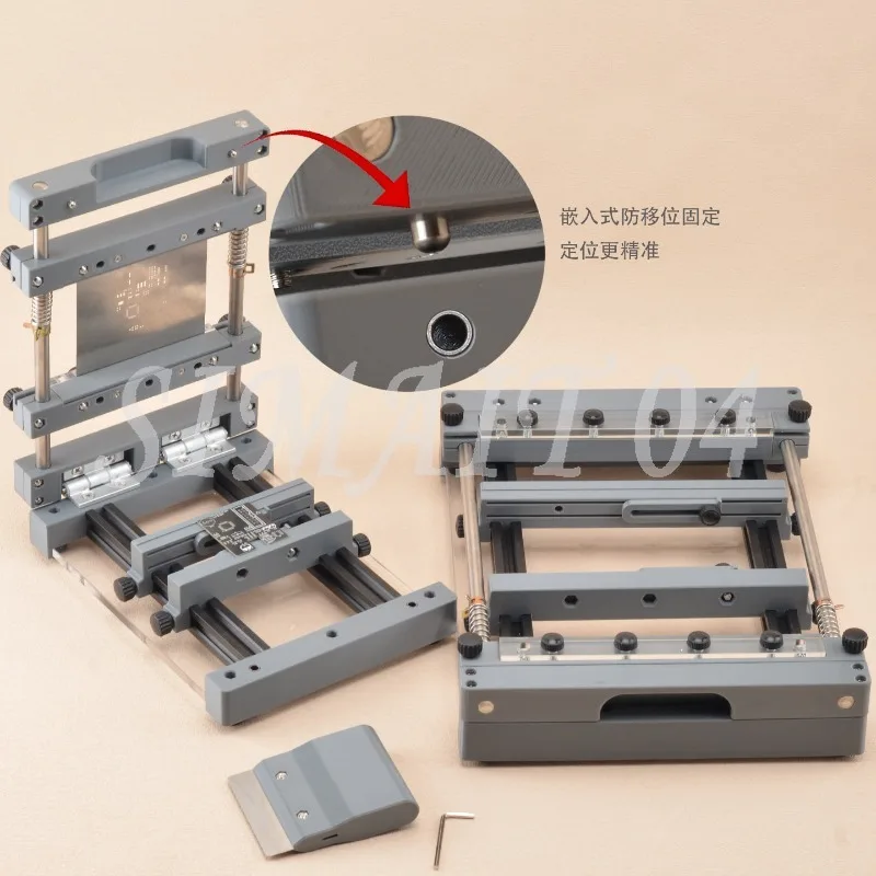 

Miniature Manual SMT Steel Sheet PCB Steel Mesh Solder Paste Printing Table - Screen Printing Table for Electronic Components