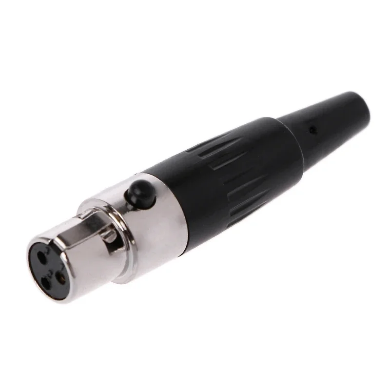 Mini conector XLR de alta calidad para micrófono, conector pequeño de Audio para soldadura recta, 1 piezas, 3 y 4 pines, hembra