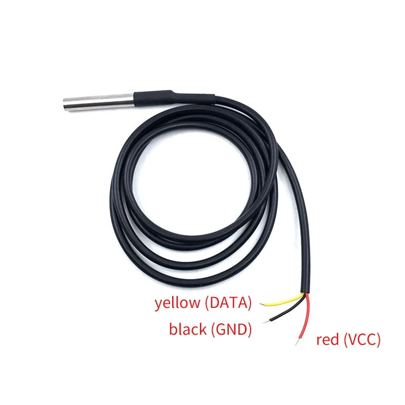 5PCS DS18B20 Waterproof Temperature Sensor Probe Stainless Steel Digital Temp Sensor 1M 2M 3M 5M Cable for Arduino