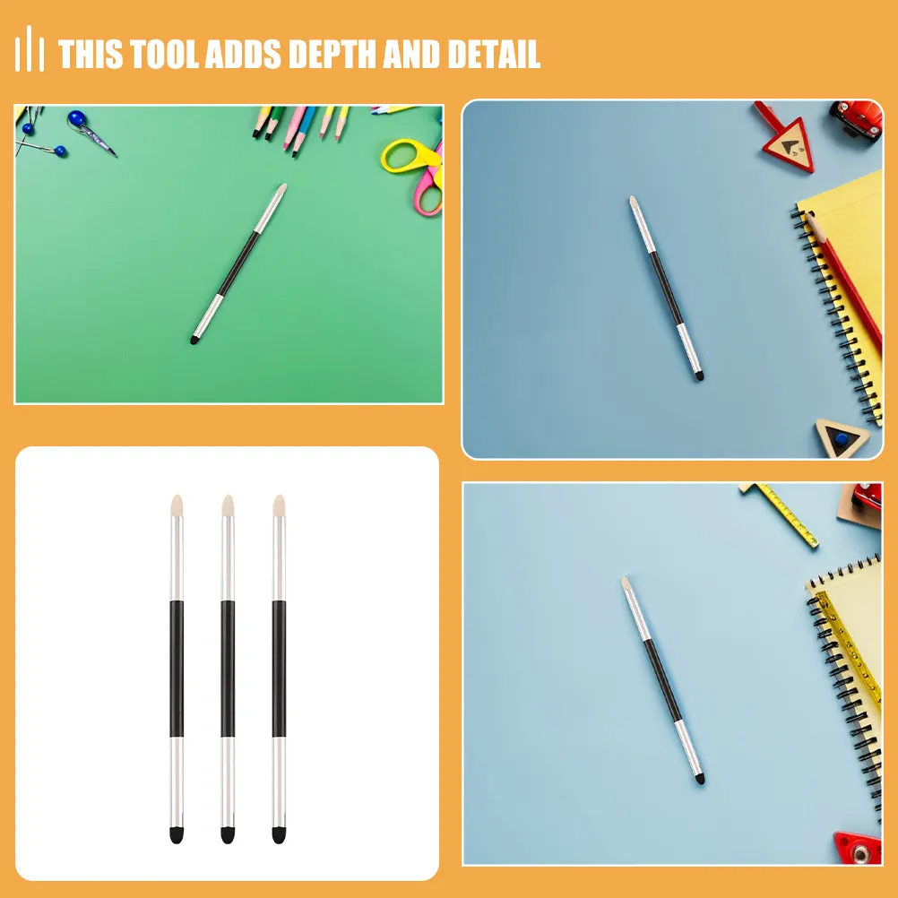 3Pcs Artist Sketch Blender Pens Washable Soft Tip Eraser for Sketching Blending Smudging Highlights Detailing Drawing