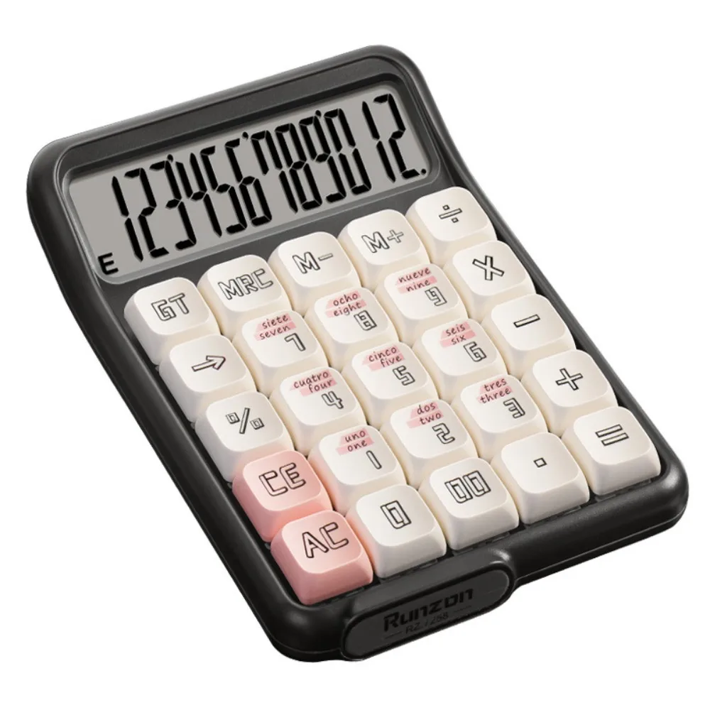 Detachable Mute Mahjong-Sound Calculator Mechanical Buttons Cartoon Electronic Calculators Cute Large Screen