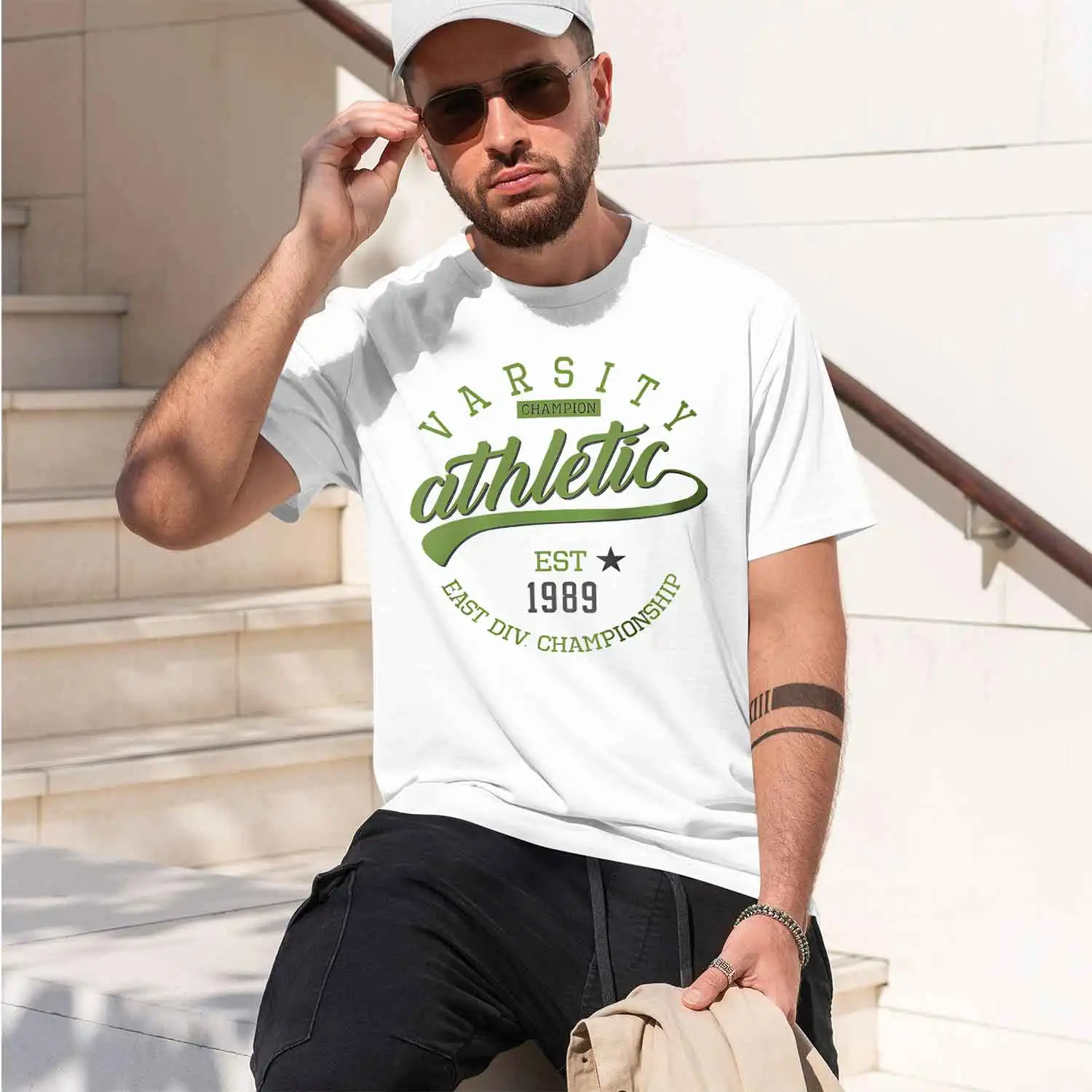 VARSITY AMPION 2026 New Model Men’s Short-sleeve crewneck T-Shirt Classic Casual Multiple Colors and Sizes for Daily Wear All-Da