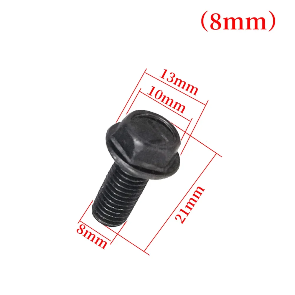 10 Pcs M8/M7/M6 Screws Left Hand Thread Hex Flange Nails 21/23mm Length Carbon Steel For Cutting Machine Tools Accessories