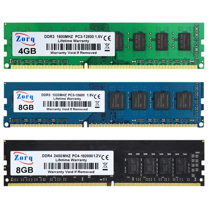 DDR3 DDR4 4GB 8GB 16GB Desktop Memories Ram PC2 PC3 1.5V 1066 1333 1600Mhz PC4 1.2V 17000 19200 21300 Non-ECC DIMM Memory Ram