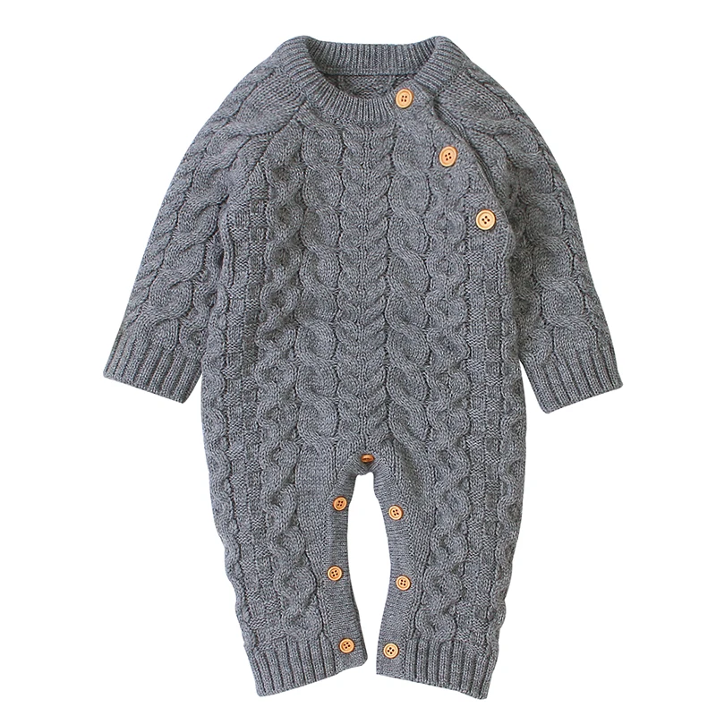 Winter Baby Romper Knitted Newborn Girl Boy Warm Jumpsuit Outfit Long Sleeve Toddler Infant Clothing One Piece Overall Playsuits