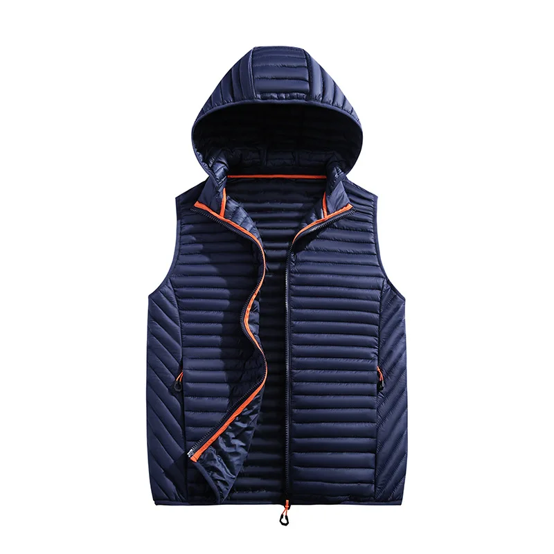 

Men's Vest Autumn/Winter New Hooded Warm Tank Top Solid Color Casual