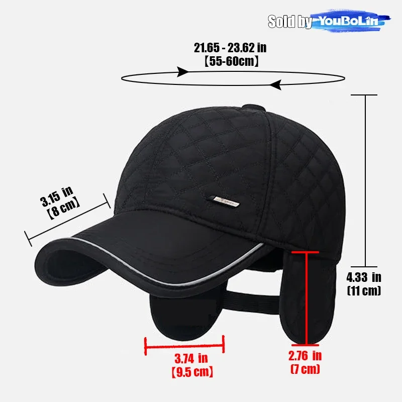Middle-Aged Older Adults Fleece-Lined Thickened Ear-Warm Baseball Cap,Winter Outdoor Versatile Peaked Caps,Trucker Hat,Dad Hats