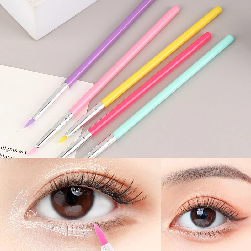 Multifunctional Brush Pointed Silicone Concealer Brush Super Fine Eyeliner Tool Tear Trough Acne Spots Brush Nail Painting Pen