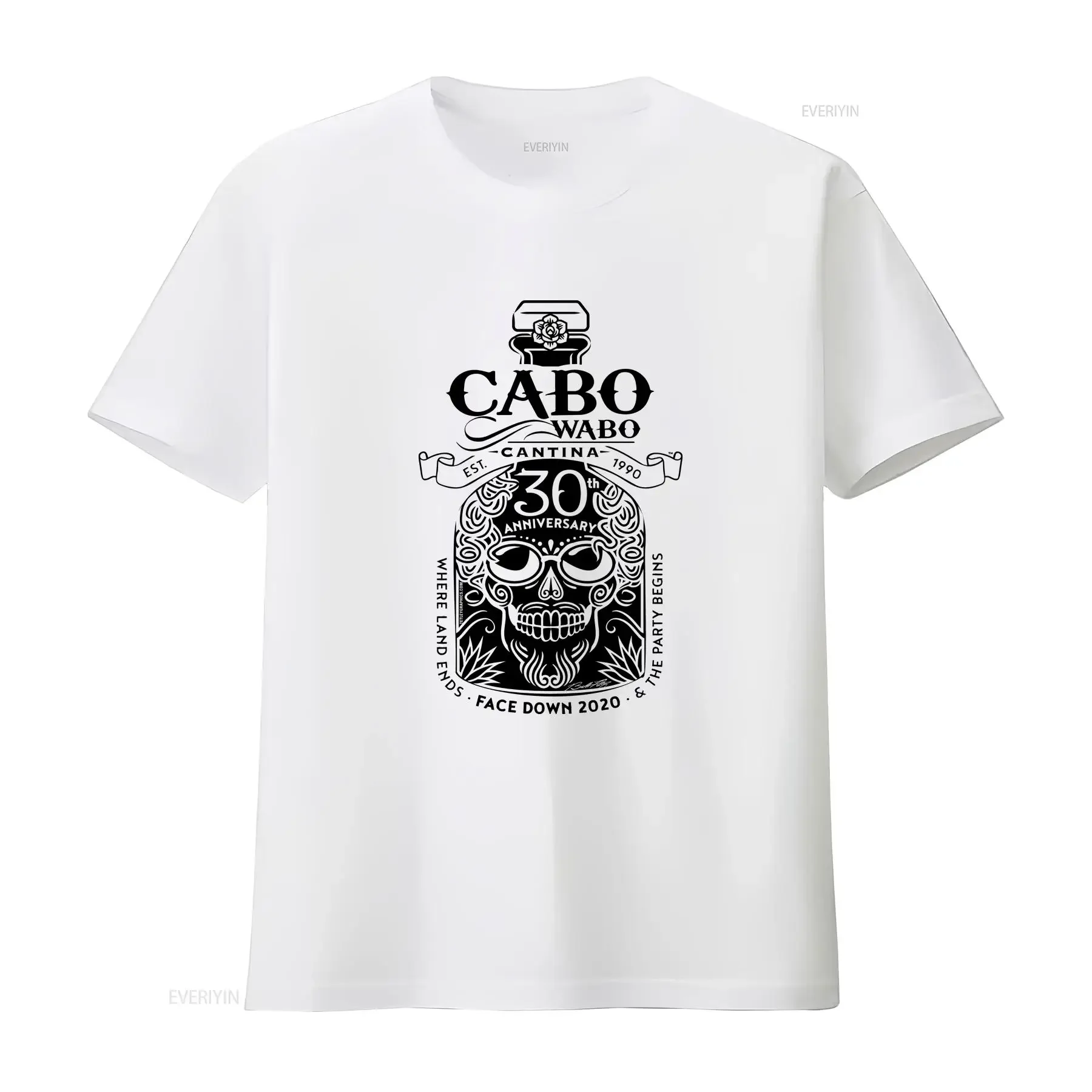Cabo Wabo Catina 30th Anniversary Sammy Hagar T Shirt vintage Washed Stretched streetwear Slightly Versatile Soft homme Stylish