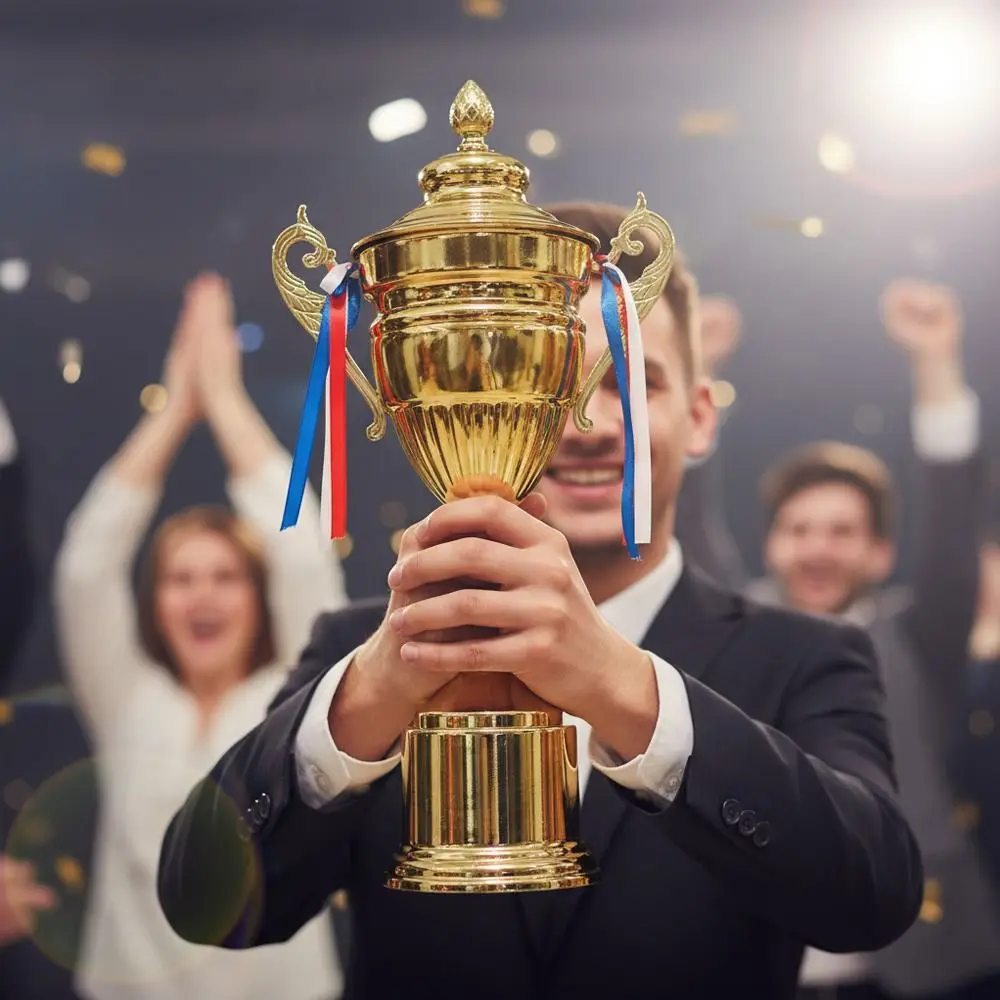 

37/42/47/52cm Metal Trophy Large Size Metal Model Competition Trophy With Lid Customizable Design Champion Trophy Sports Games