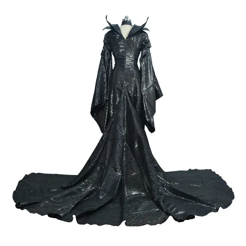 الكبار ديلوكس Maleficent زي الشر الملكة تأثيري الزي السيدات فستان بتصميم حالم النساء هالوين حفلة تأثيري حلي قبعة