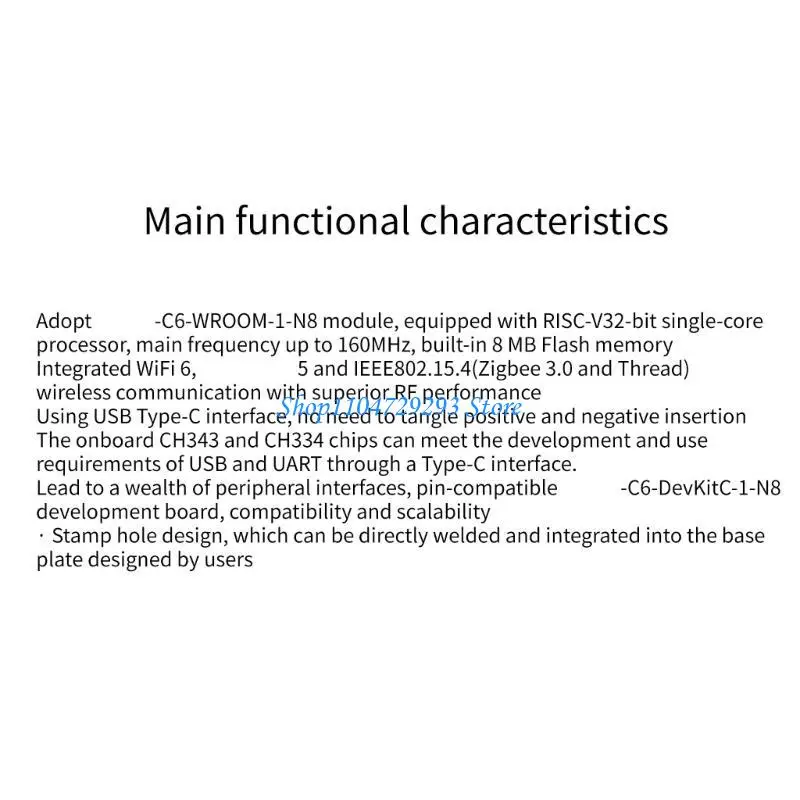 

Y2GD Мощный совет по развитию ESP32-C6 Devkitc-1-N8 Высокоскоростной беспроводной адаптер для домашней автоматизации приложения