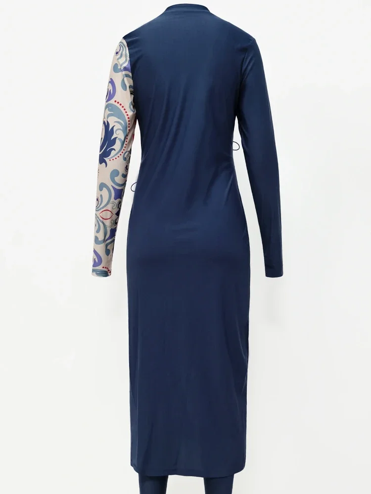 Summer Muslim Women 3 Piece Swimwear Set Hijab Swimsuit Maxi Dress Full Cover Up Islam Summer Abaya Dubai Modest Swimwear 2025