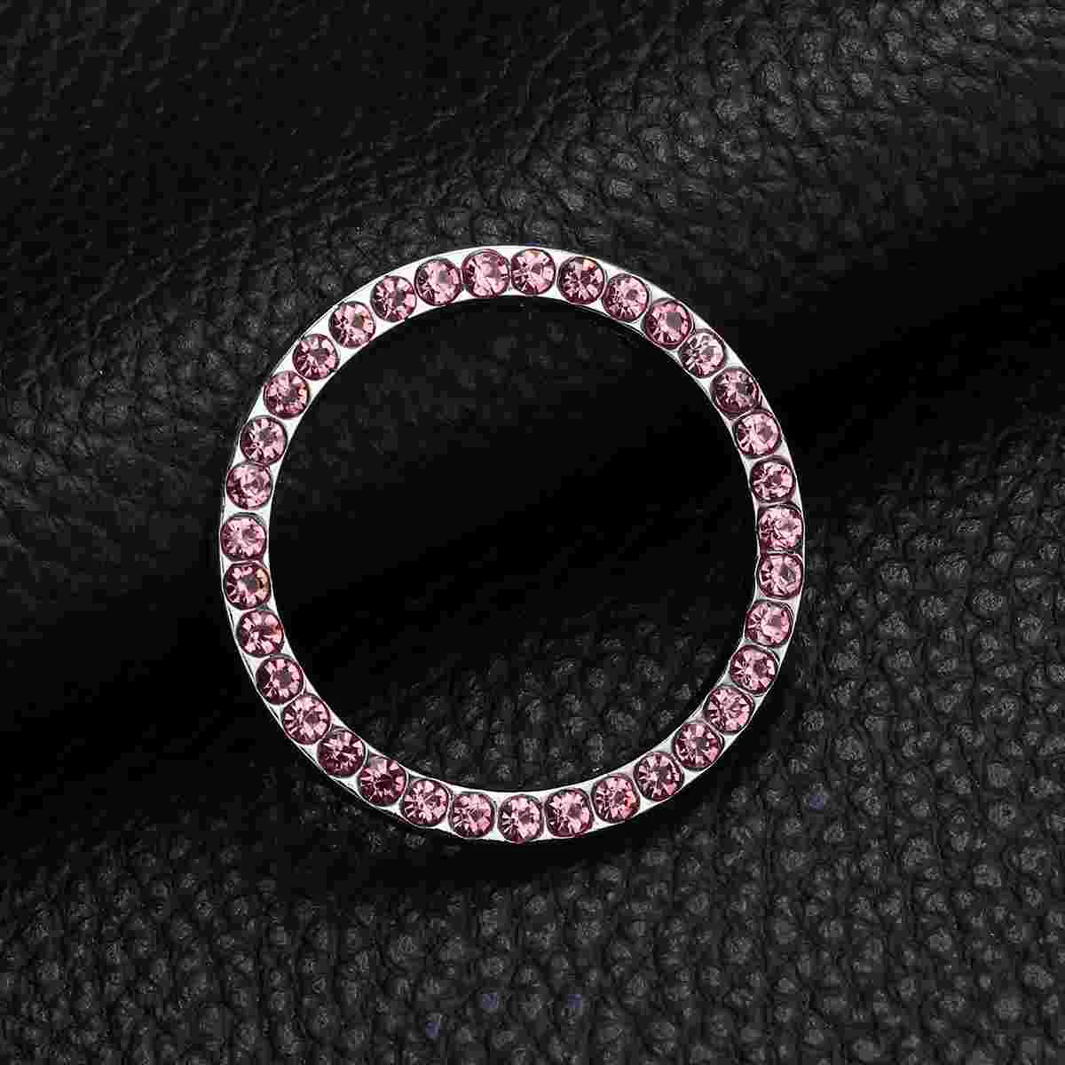 Car Accessories Pink Bling Ring Decorate Sticker for Engine Decoration Start Girl