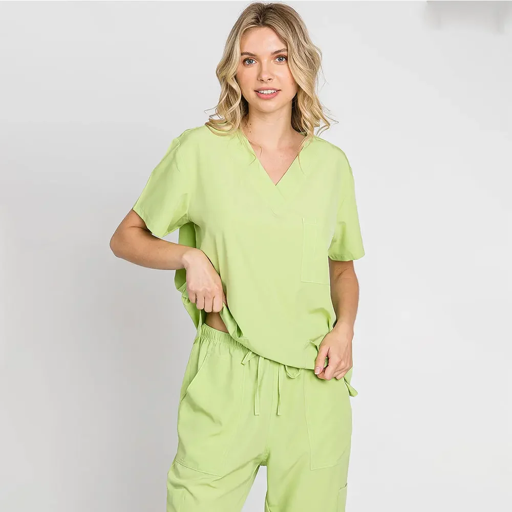 Uniforme de propormédicale multicolore pour femmes, uniforme de soins infirmiers, manches courtes, pantalons Y +, vêtements de travail pour animalerie, médecin
