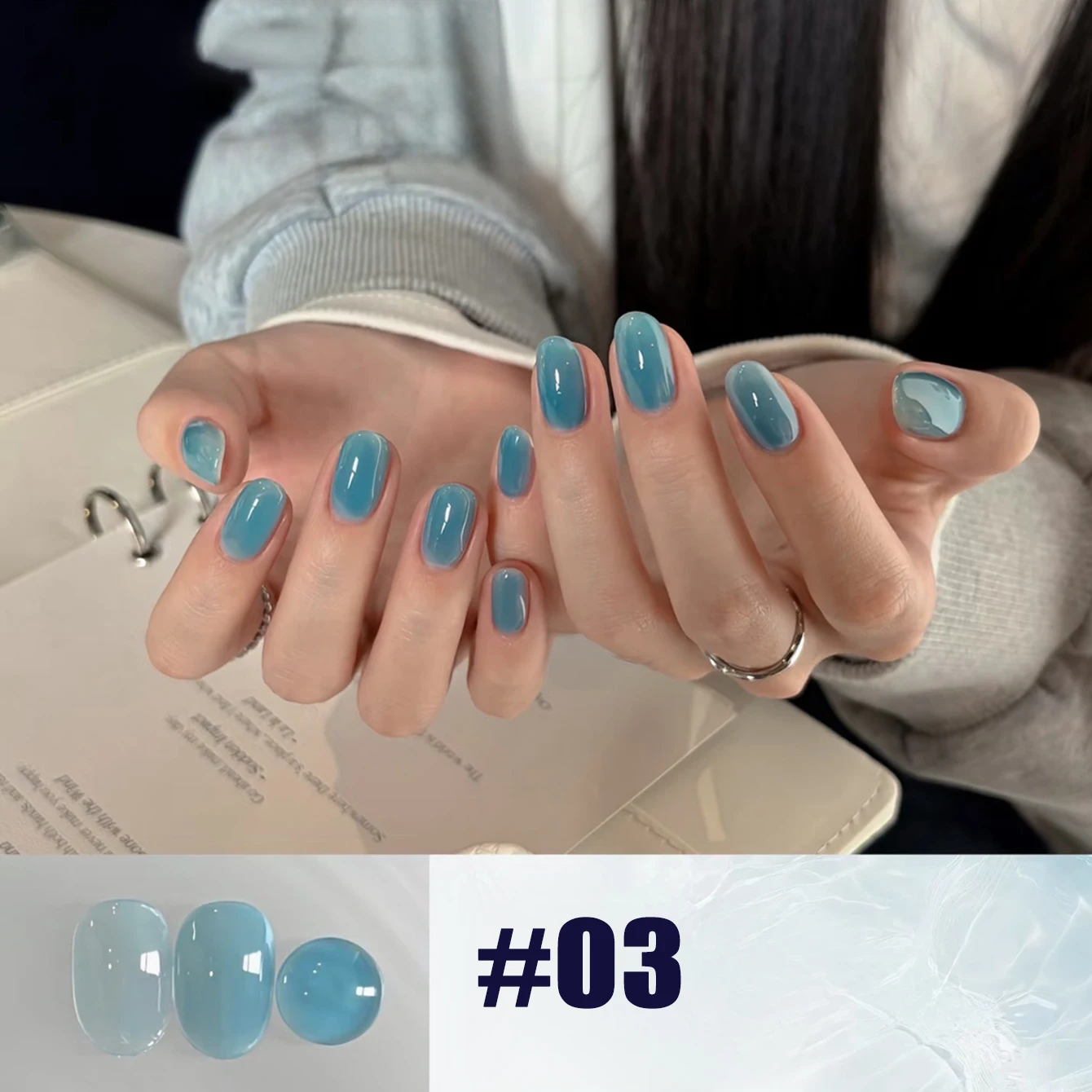 NIABEL 2026 Spring Summer New Aquamarine Series Nail Gel, Skin-Flattering Icy Transparent Blue UV Manicure Gel