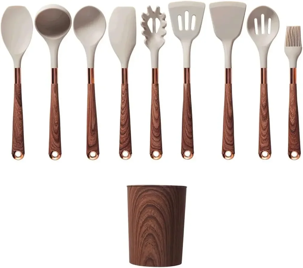 Silicone Kitchen Utensils Handle Heat-resistant Cooking Spoon Shovel Tools Accessories
