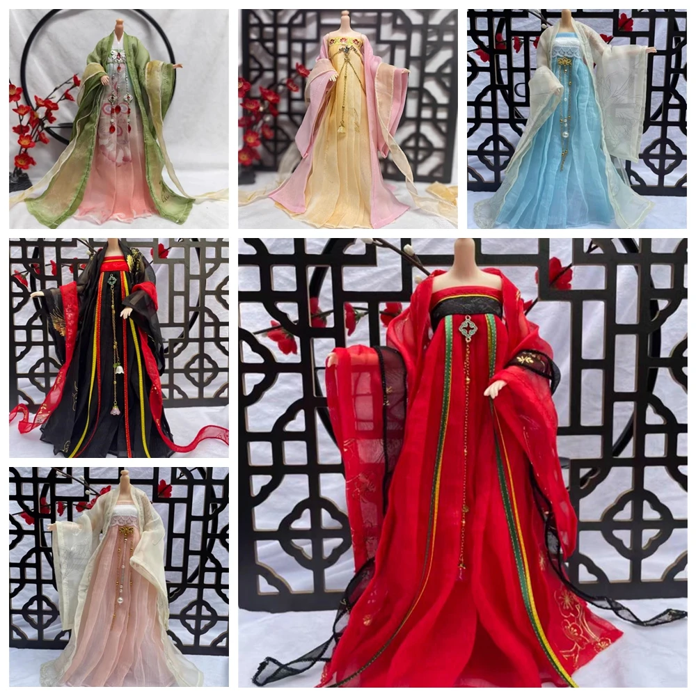 Customize Long Dress 1/6 Female Skirt  Hanfu Long Dress Robe Costume Chinese Ancient Clothes  Suit for 12inch Action Figure