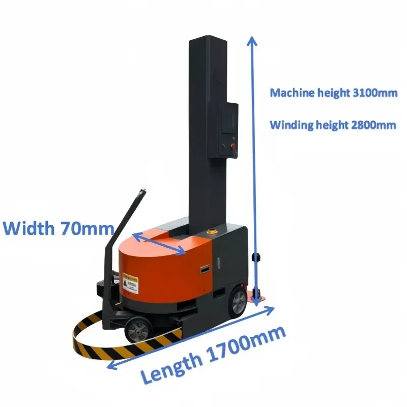 AP01 Orange ZZ2800 Autonomous Intelligent for Fully Automatic Electric Multi-Voltage Robotic Pallet Wrapping Machine