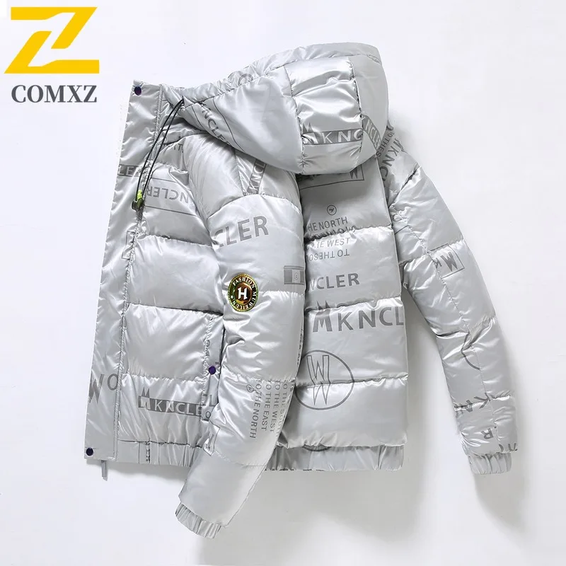 COMXZ Chaqueta acolchada de algodón para hombre, chaqueta acolchada gruesa de moda para viajes al aire libre, nieve, ligera, elegante, para senderismo, acolchado suelto de invierno