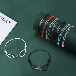 Cute Fashion Simple Braided Wax rope horseshoe buckle Bracelet Adjustable Rope Bracelet Women Men Jewelry Accessories gifts