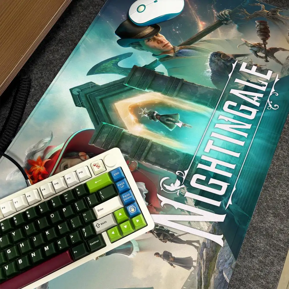 

N-Nightingale Mouse Pad Xxl Computer Large Size Non-slip Gamer Keyboard 90x40cm Game Art Design HD Deskmat