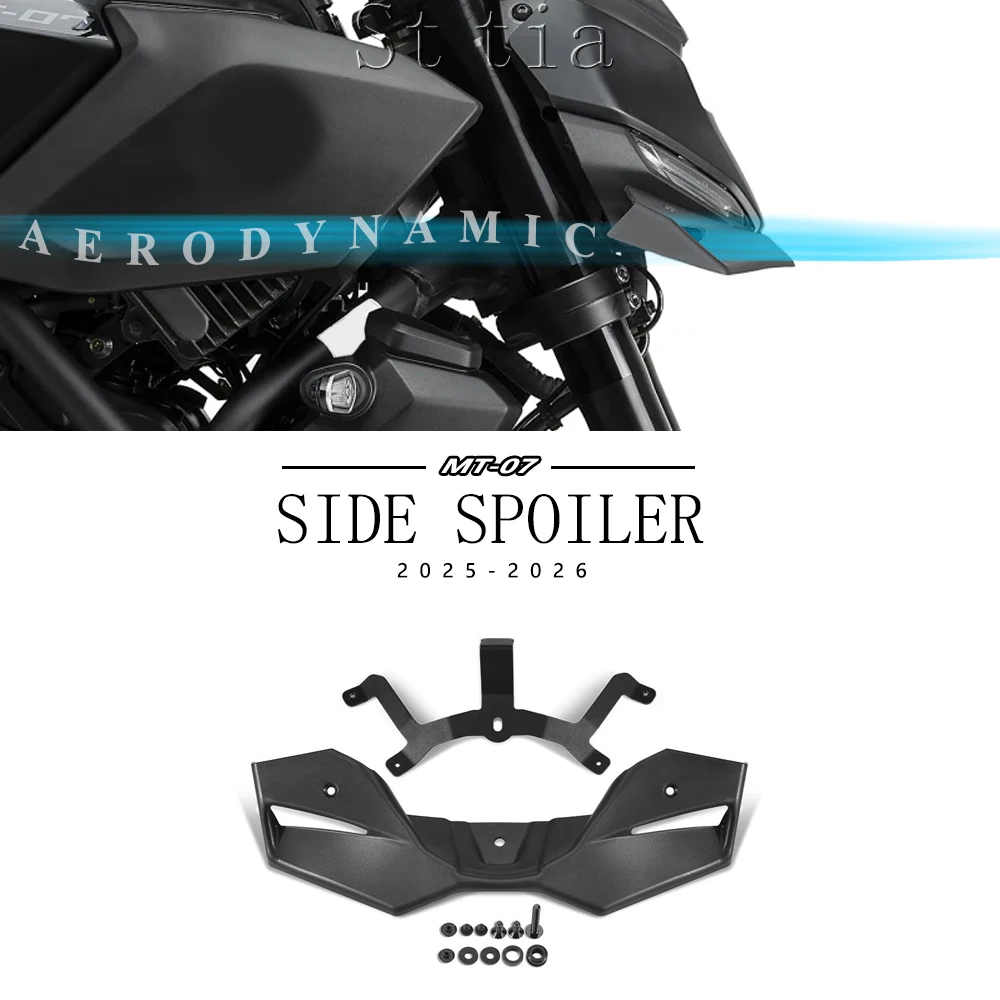 MT-07 New Motorcycle Front Spoiler Kit For Yamaha MT 07 MT07 2025- Downforce Naked Frontal Spoiler Winglet Aerodynamic Wing