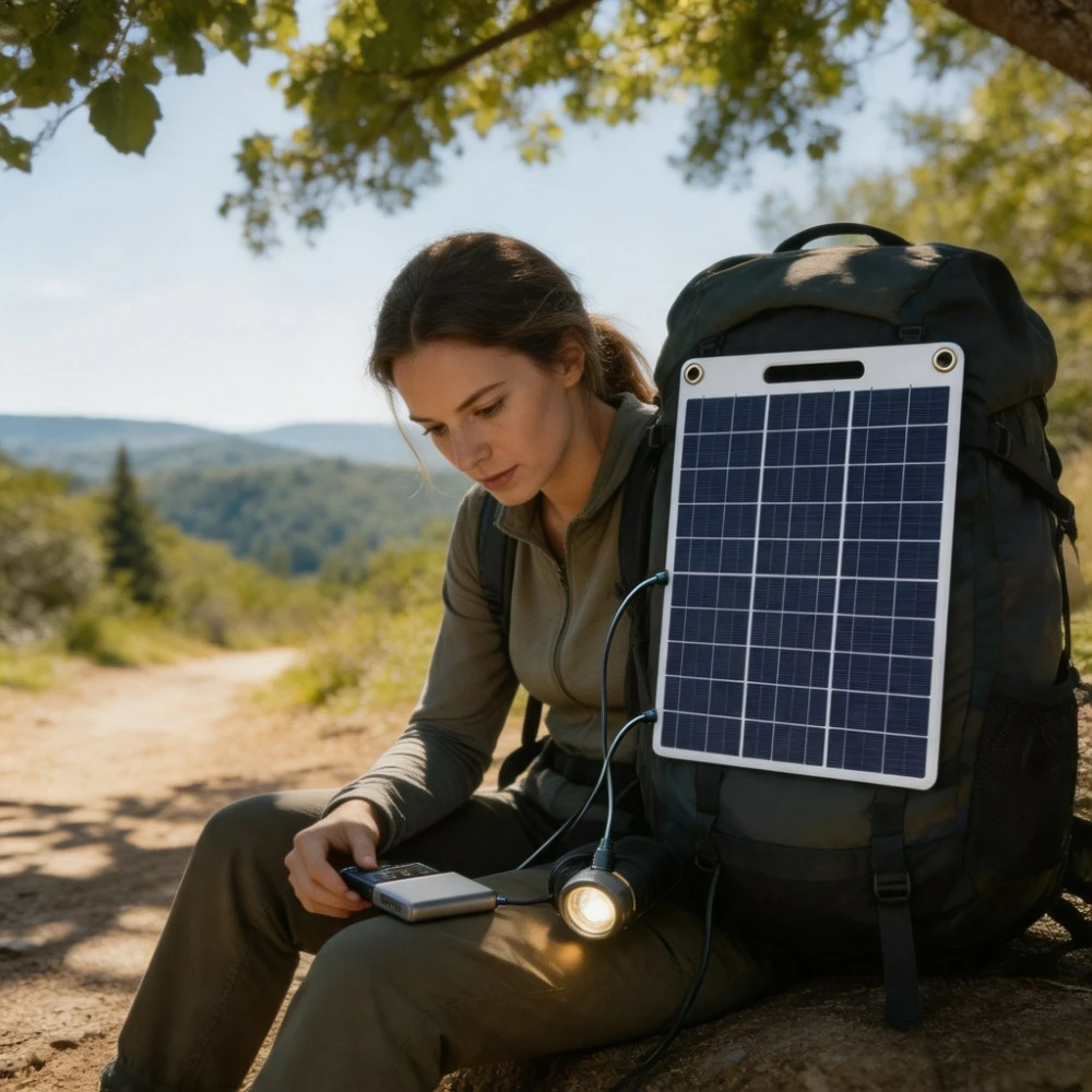 Lightweight Portable Solar Panel Charger 15W 20W 5V Dual USB Fast Charging IP65 Waterproof Outdoor Power for Hiking Camping RV