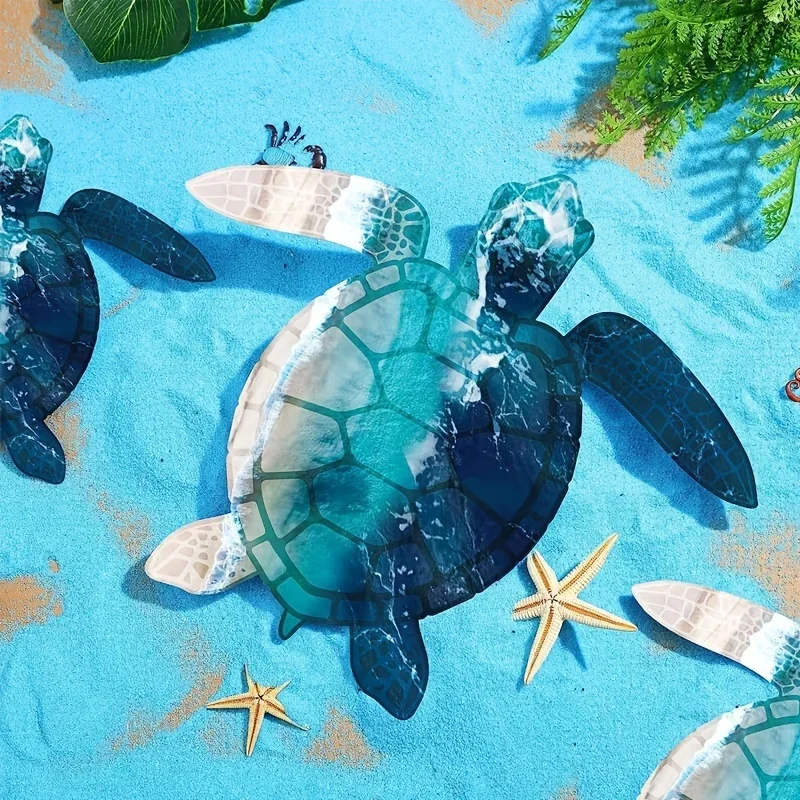 

Ocean Series Art Metal Home Decoration Sea Turtle Decorative Ocean Art Children's Room Wall Hanging Art Beach Decoration Beach