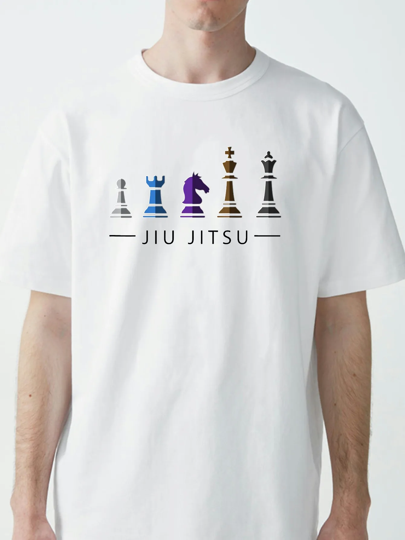 Funny BJJ Brazilian Jiu Jitsu Chess Belt Fighter MMA Gift T-Shirt Men Vintage Streetwear Camisetas