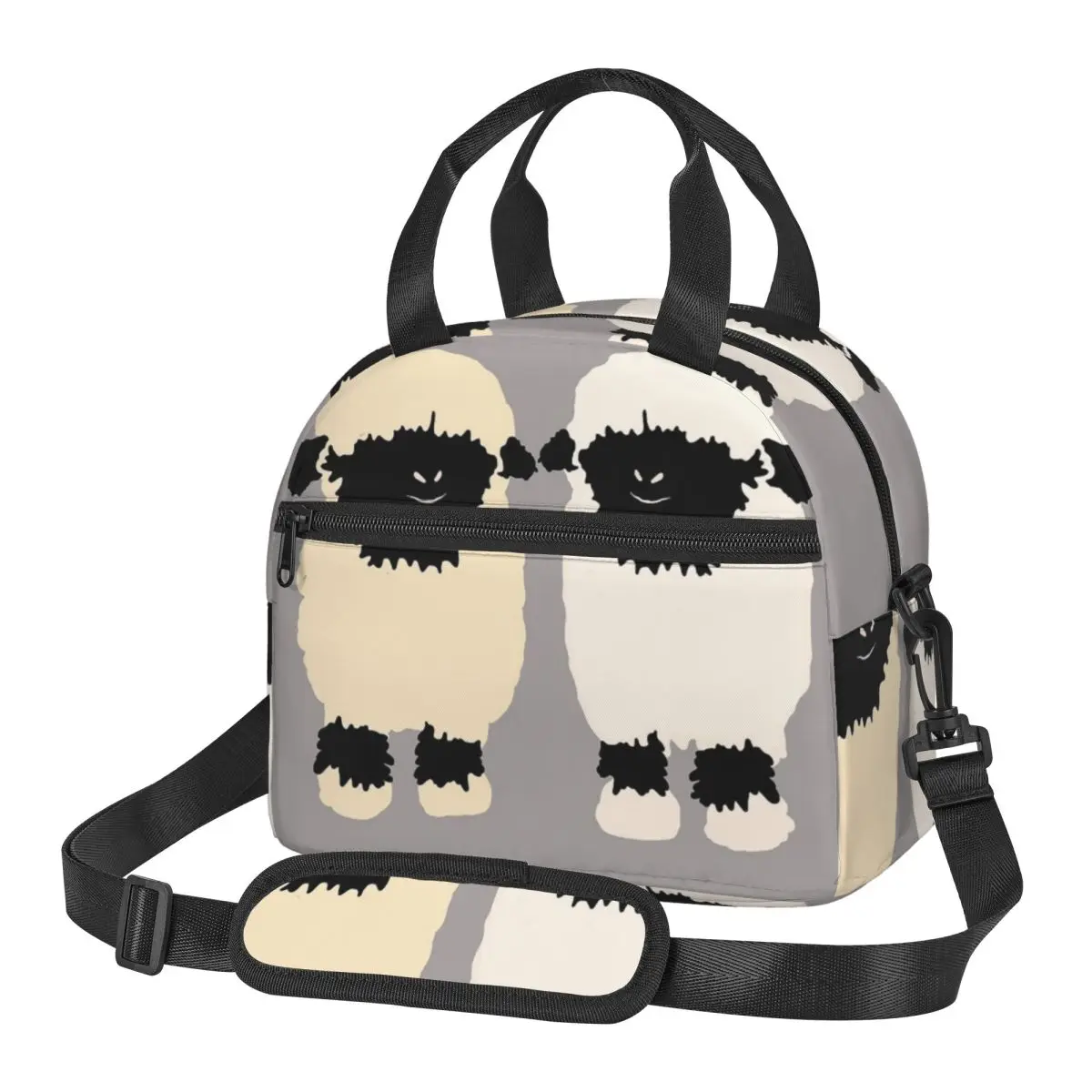Valais Black Nose Sheep Friends Insulated Lunch Bag for School Picnic Storage Food Boxes Portable Cooler Thermal Lunch Box Tote