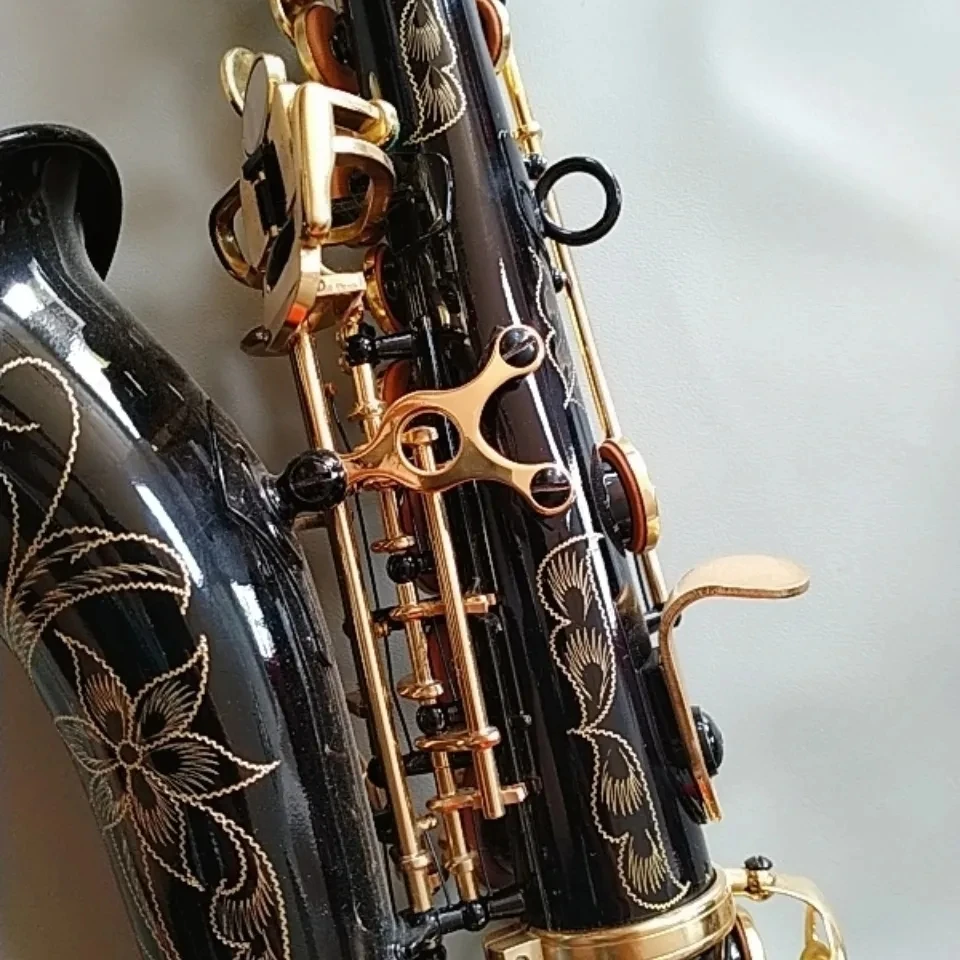 High-end treble small curved pipe saxophone B-flat professional soprano saxophone black nickel gold saxo soprano