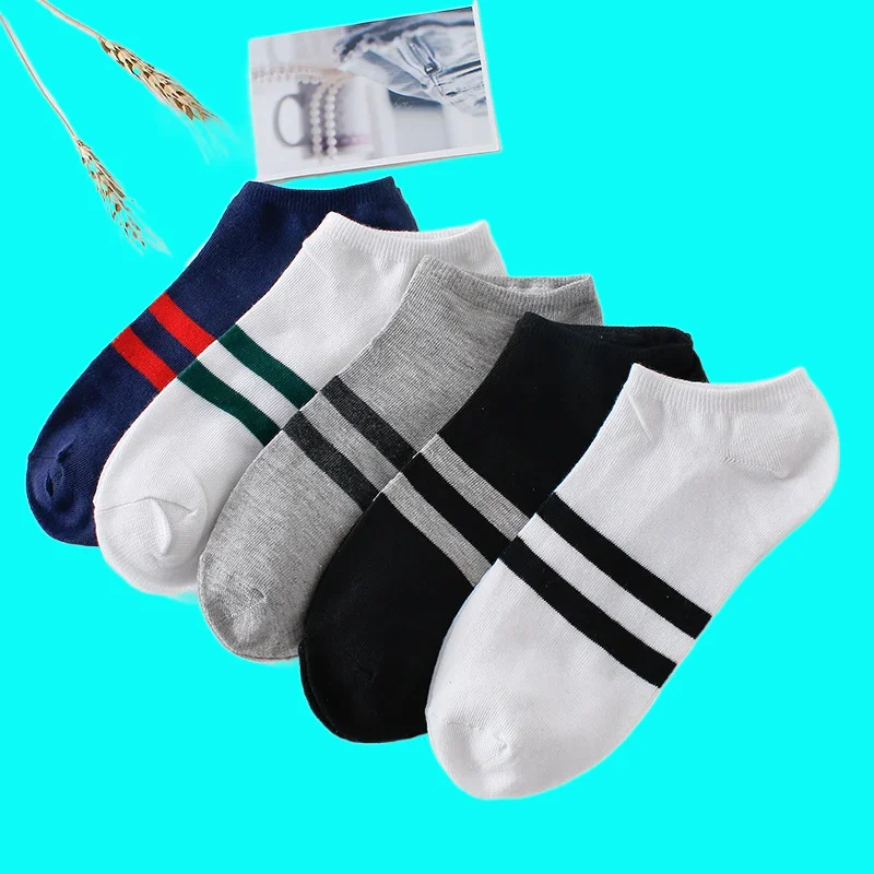 

5/10 Pairs High Quality Men's Short Socks Outdoor Socks Breathable Triped Ankle Sock Sweat Absorption Sports Men's Boat Socks