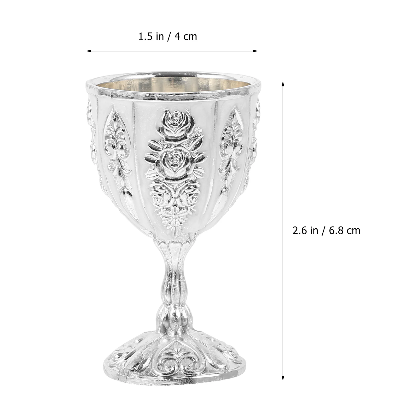 European High-end Glass Decorative Cup Retro Style Glasses Delicate Wedding Zinc Alloy
