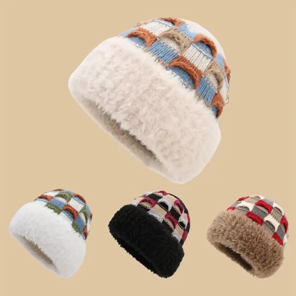 

Fashion Warm Fluffy Fur Bucket Hat Ear Protection Windproof Panama Cap Thicken Casual Winter Hat Women