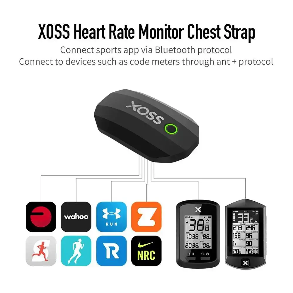 XOSS Bicycle Heart Rate Sensor Monitor Chest Strap Sensor Bluetooth-Compatible ANT+ Wireless For GARMIN Bryton IGPSPORT Computer