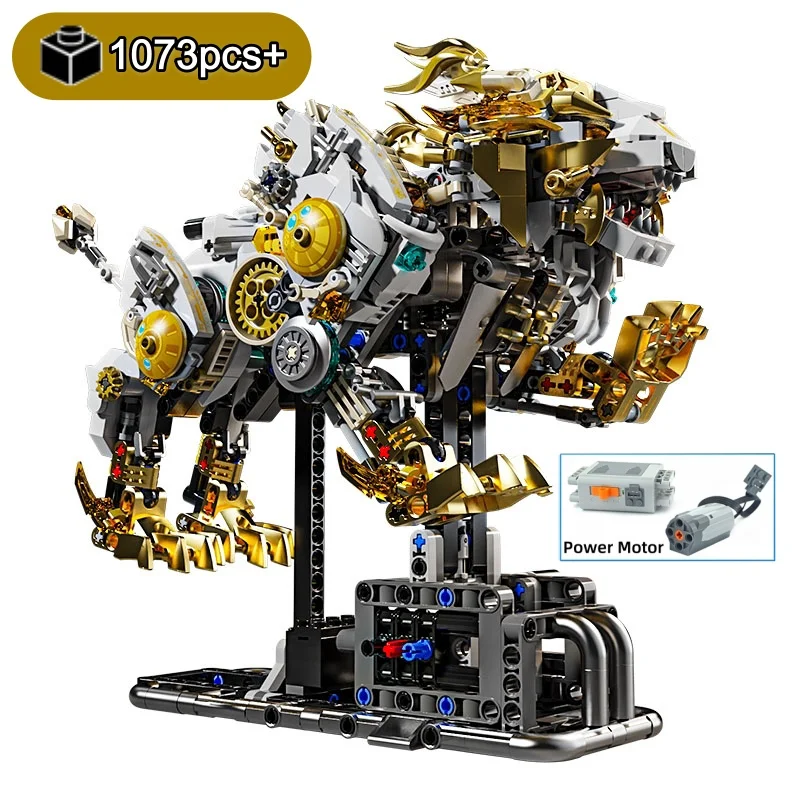 

НОВЫЙ Набор механических конструкторов «Лев» с креативным мотором и подвижными частями, MOC-набор для сборки для взрослых и детей, 1073 детали
