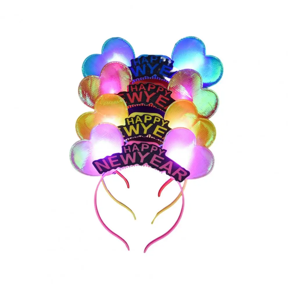 1 Set New Year Headband  Luminous   New Year Hair Hoop Lightweight New Year Hair Hoop