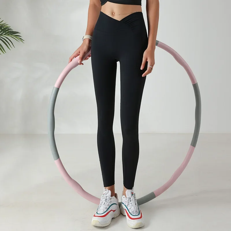 Summer Sport Leggings Women High Waist Yoga Pant Elastic Heart-Shaped Pleated Leggins Gym Fitness Tights Running Trousers Female