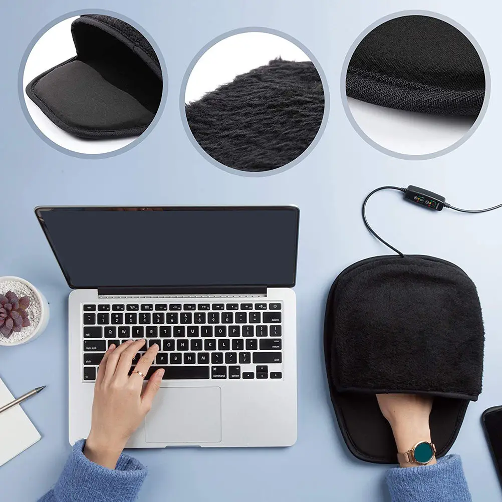 USB Heated Mouse Pad Winter Hand Warmer Office Desk Mouse Mat Wear Resistant Smooth Surface Keyboard Cushion Winter Hand Warmer